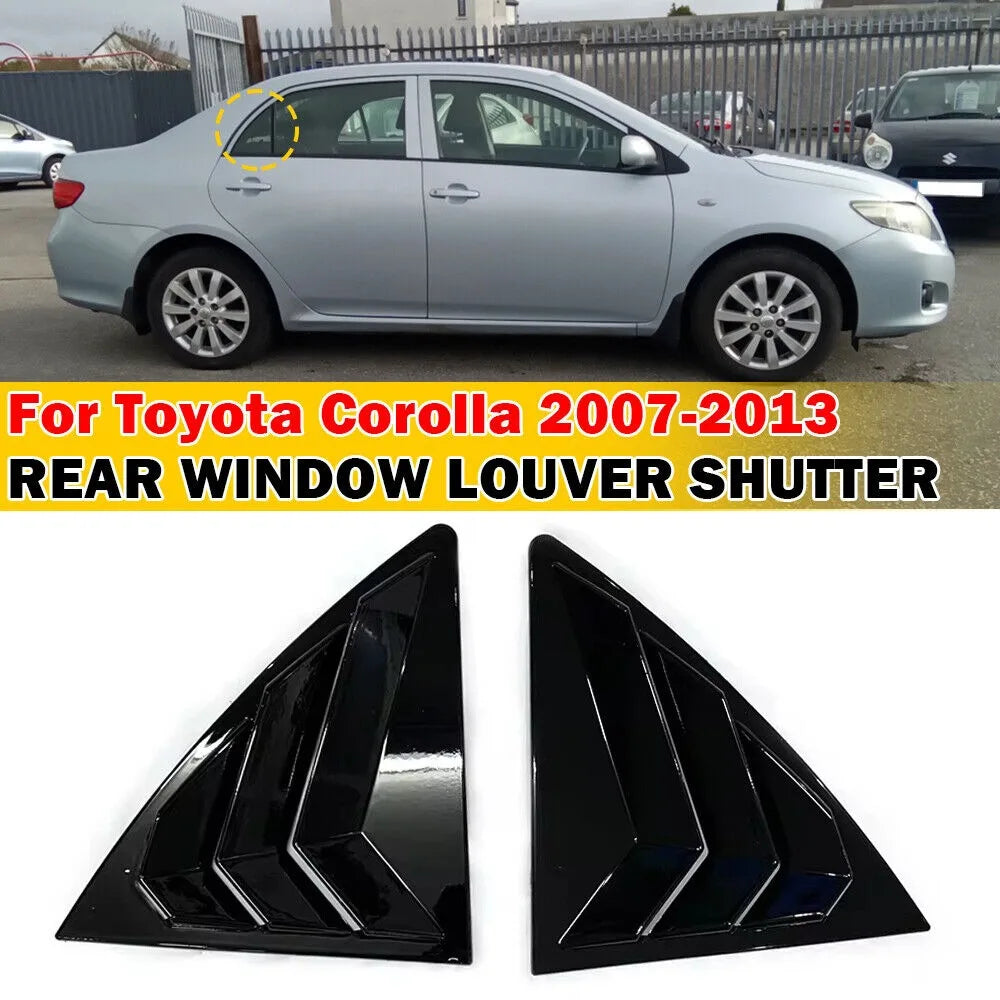 For Toyota Corolla 2007-2013 Car Rear Louver Window Side Shutter Cover Trim Sticker Vent Scoop ABS Carbon Fiber Accessories Auto Quake