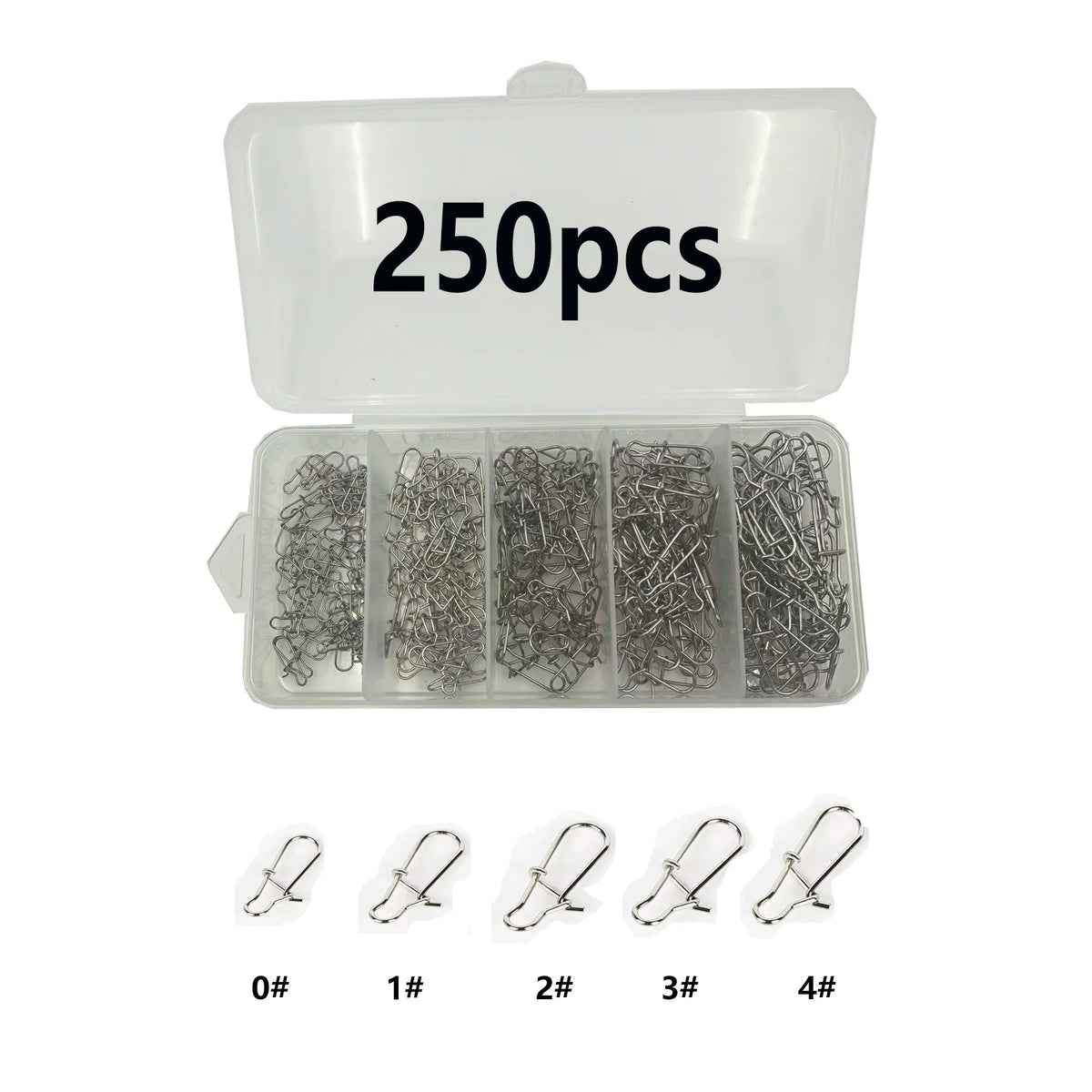 250pcs/box Stainless Steel Reinforced Pins Bagged Minnow Popper Lure Quick Connectors Fishing Accessories Suitable for Outdoor Quake