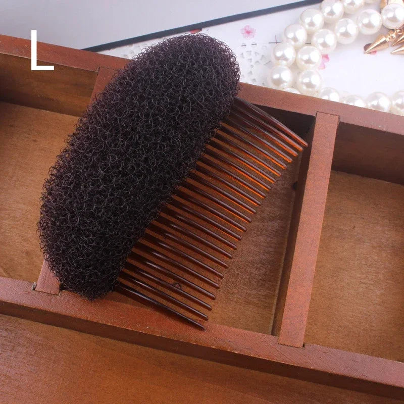 New Women Bun Maker Braid Hair Padding DIY Hair Bump Up Sponge Princess Head Foam Pad Insert Wedding for Hair Styling Tool Quake 1pc brown L