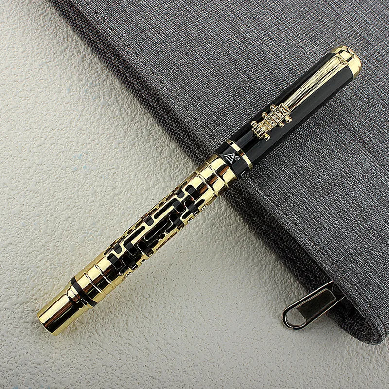 Luxury Hollow Out Metal Fountain Pen Iridium EF/F/M/ Nibs Business Writing Gift Pens School Office Supplies Stationary Quake