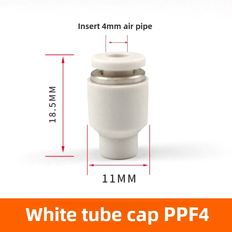 3/5PCS PPF Pneumatic Joints PPF Pipe Caps, Straight-through, Quick Plug Air Hoses, Caps, Pipe Plugs,4/6/8/10/12/14/16 Pipe Plugs Quake PPF-04(White) 5pcs