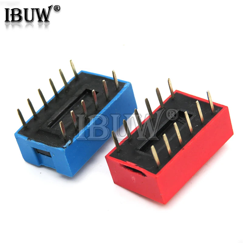 10PCS Slide Type Switch Module 1 ~ 12 Bit 2.54mm Position Way DIP Blue Pitch Toggle Switch Blue Snap Switch For PCB 8PIN 6PIN Quake