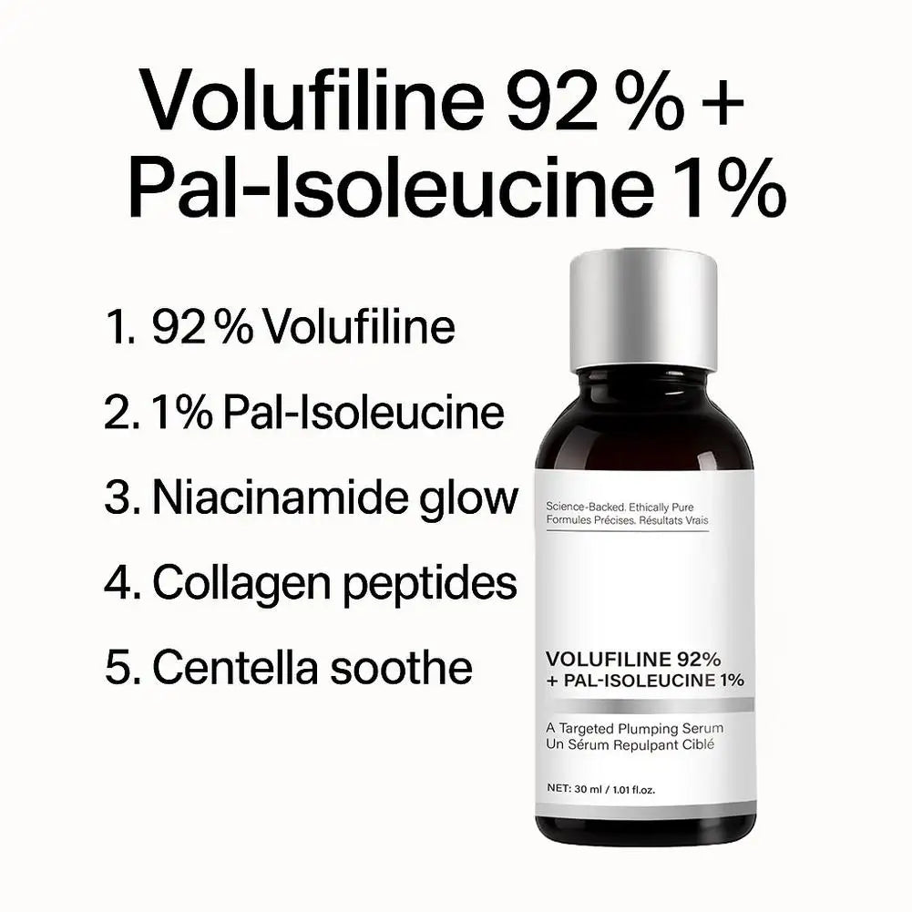1/2PCS Volufiline Serum, Volufiline 92% + Pal-Isoleucine 1% Plumping Serum with Niacinamide Skin Radiance Boosting Facial Care Quake
