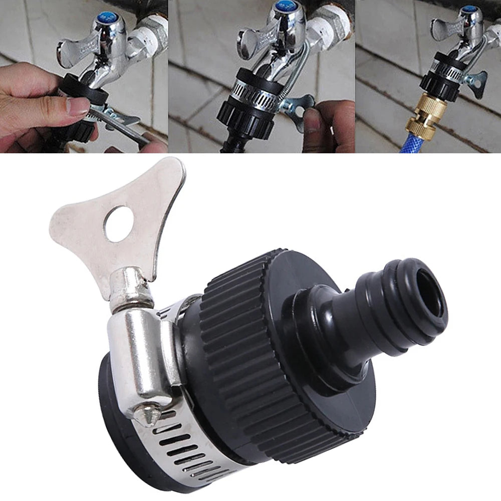 Tap Connector Adapter Garden Kitchen Water Hose Pipe Joiner Fitting Universal Quake