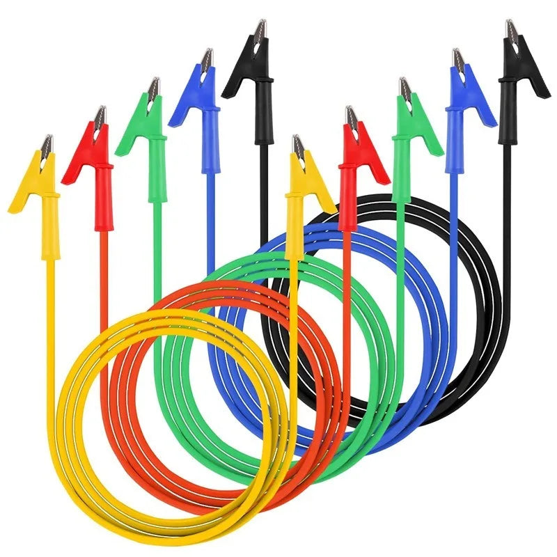 18AWG 1M Flexible Test Jumper Wire Stackable Banana Plug To Alligator Crocodile Clip Lead For Lab Electrical Power Testing Quake