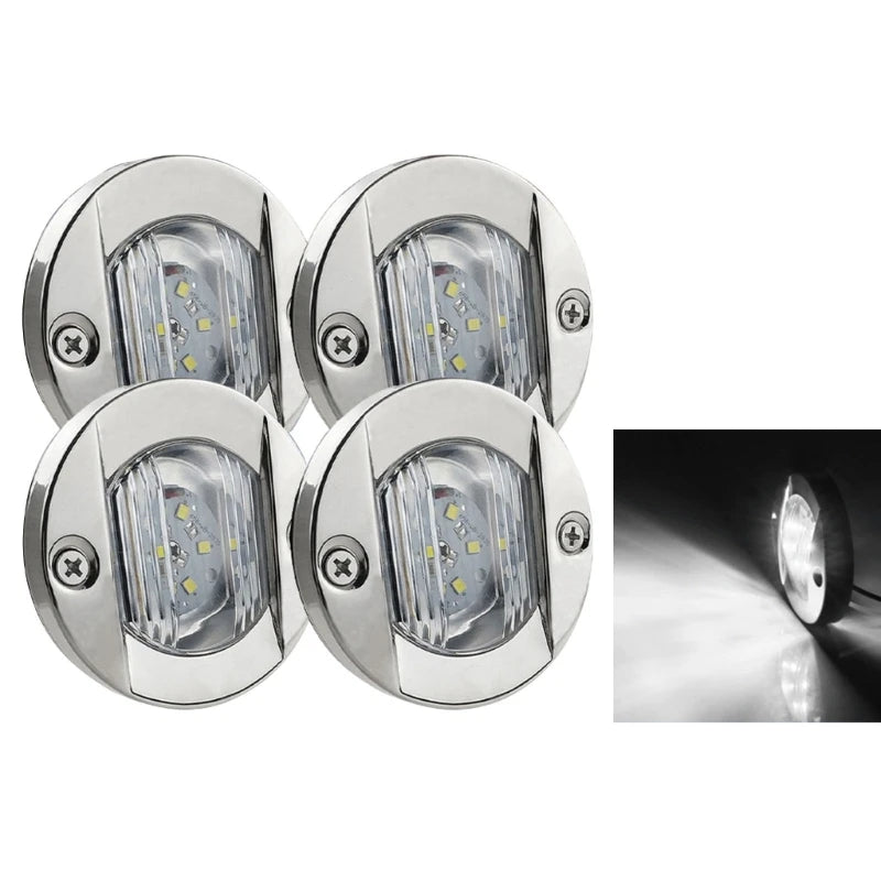 12V Round Marine Boats LED Light Interior Deck Transom Mount Lamp Courtesy Light Stern Navigation Signal For Kayak Yacht Quake