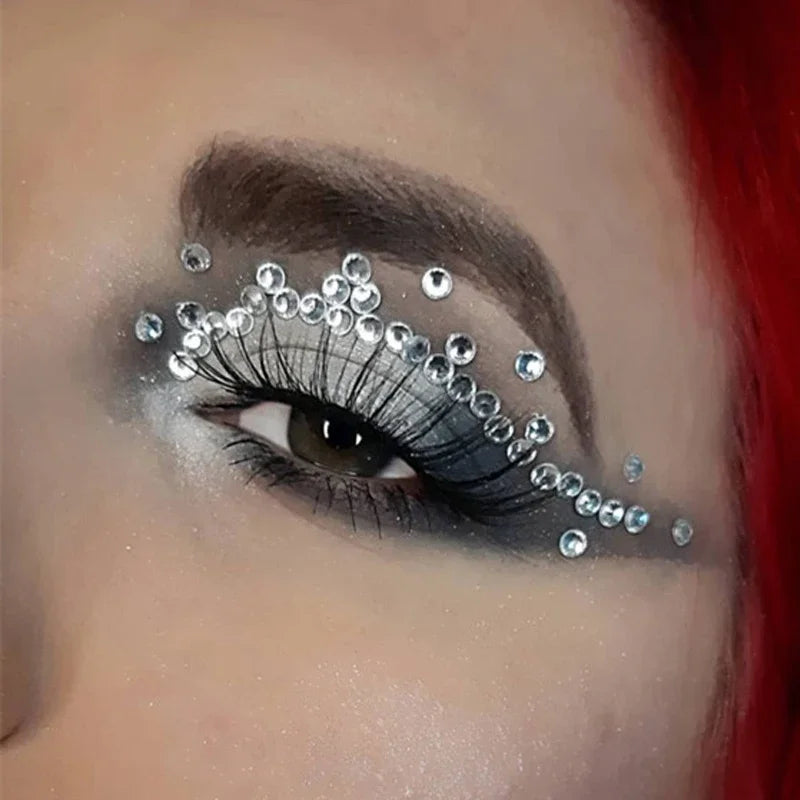 Diamond Face Stickers Self Adhesive Eyeshadow Glitter Fake Tattoo Rhinestone Body Art Party Decoration Makeup Mixed Size Quake