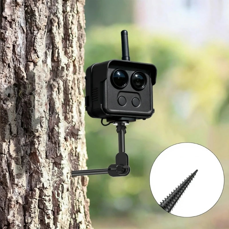 Threaded Screw-In Camera Tree Mount with Adjustable Head and 1/4-20 Mounting Point for Aiming Compatible Cameras Outdoors K1KF Quake CN