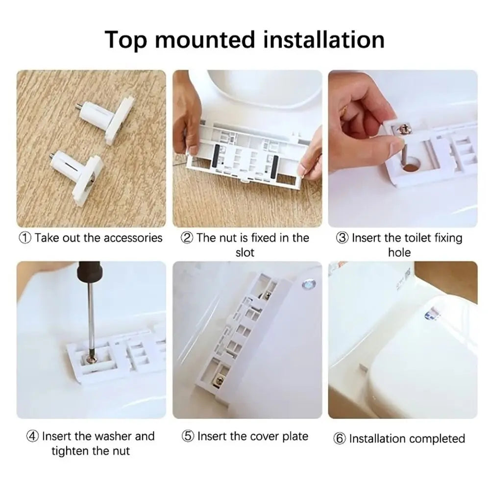 1Pair Seat Cover Plate Replacement Toilet Seat Repair Screws Bathroom Accessories Universal Lid Hinge Repair Bolts Seat Fittings Quake