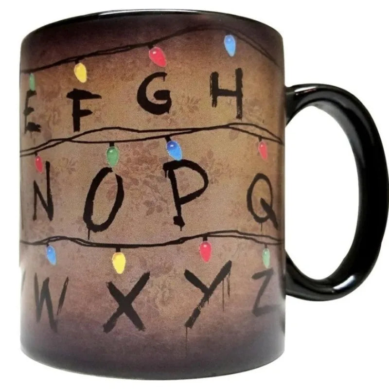 Ceramic craft cup Stranger Lights 11oz Thermochromic Mug Temperature Heat Sensitive Festival Light Cup for Coffee Milk Tea Quake