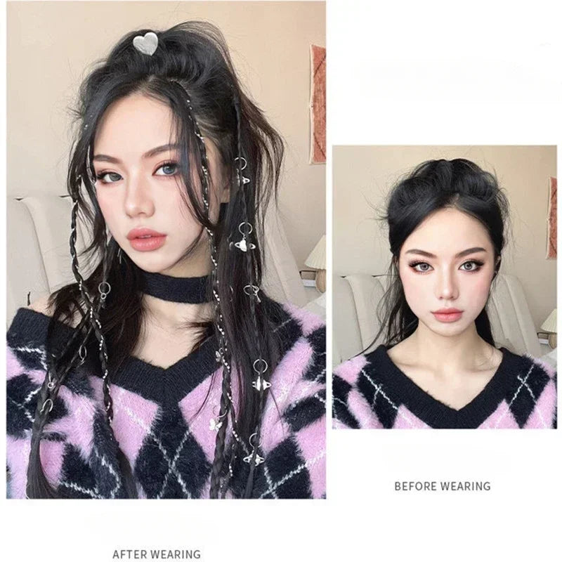 Girls Cool Fashion Y2K Boxing Braids Hair Braiding Tools Women Fried Dough Twist Braid Traceless Invisible BB Clip Boxing Braid Quake