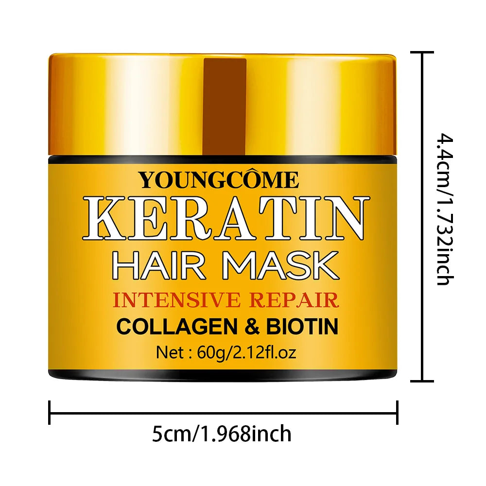 Hair Repairs Hair Mask Essential Oil Nourishing for Dry Damaged Biotin Collagen Keratin Treatment Hairs Conditioner Hair Quake 60G