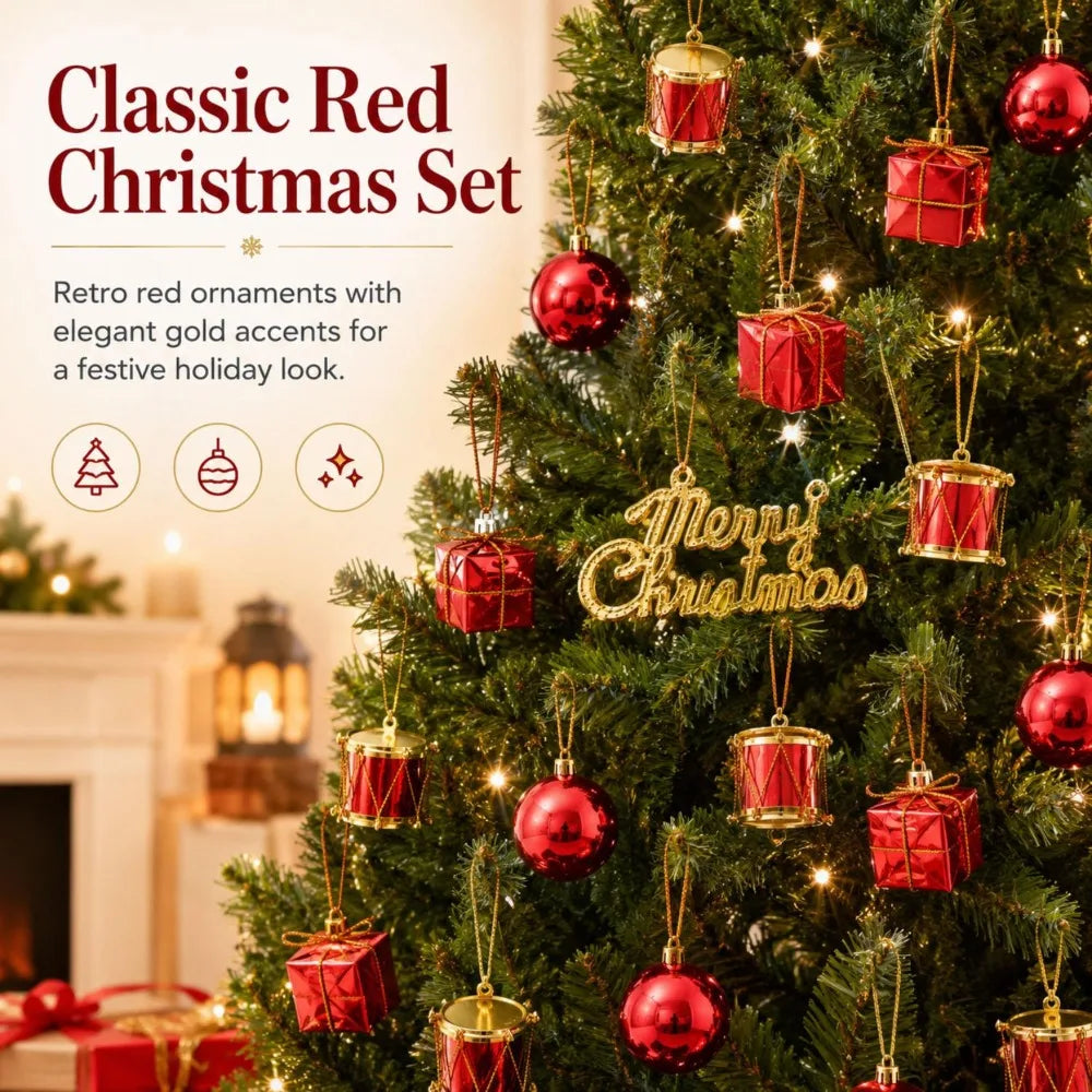 Christmas Tree Decoration Pendant Christmas Ball Pentagram Gift Box Ornaments Christmas Holiday Gift Decoration Party Supplies Quake