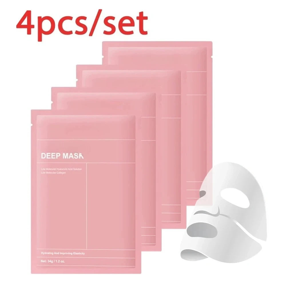 Face Mask Shrink Pores Deep Hydrating Overnight Mask Moisturizing Refreshing Brightening Face Skin Care Quake 4pcs