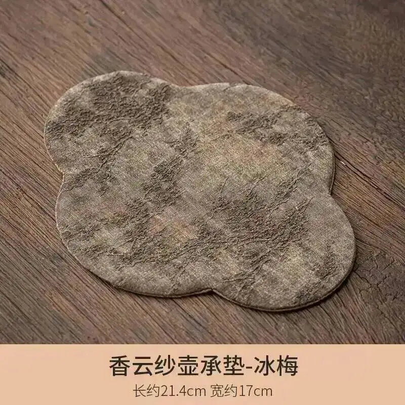 Gauze Double-sided Dry Tea Mat Teapot Mat Chinese Zen Table Flag Tablecloth Tea Mat Tea Ceremony Quake Cushion - Ice Plum