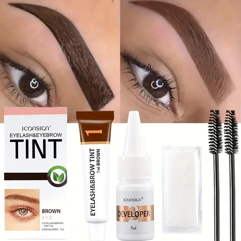Eyebrow Dye Kit, Waterproof and Sweat-proof Eyebrow Dye, Comes with a Brush, Long-lasting Eyebrow Shaping and Enhancement Effect Quake