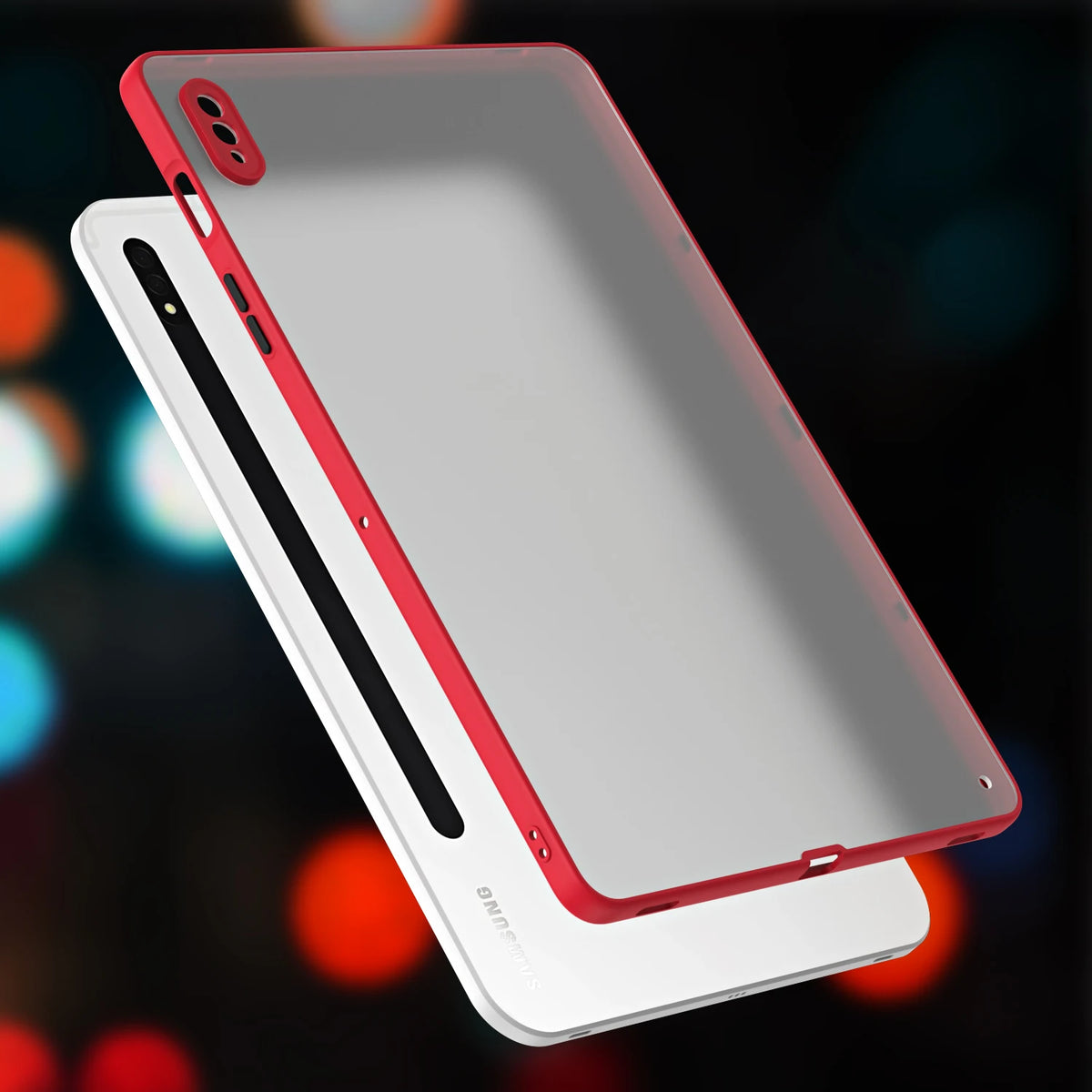 For Samsung Galaxy Tab S7 SM-T870 Shock-Proof Protective Case 11 inches Transparent Tablet Shell For Tab S8 SM-X700 Quake Red Galxxy TAB S8