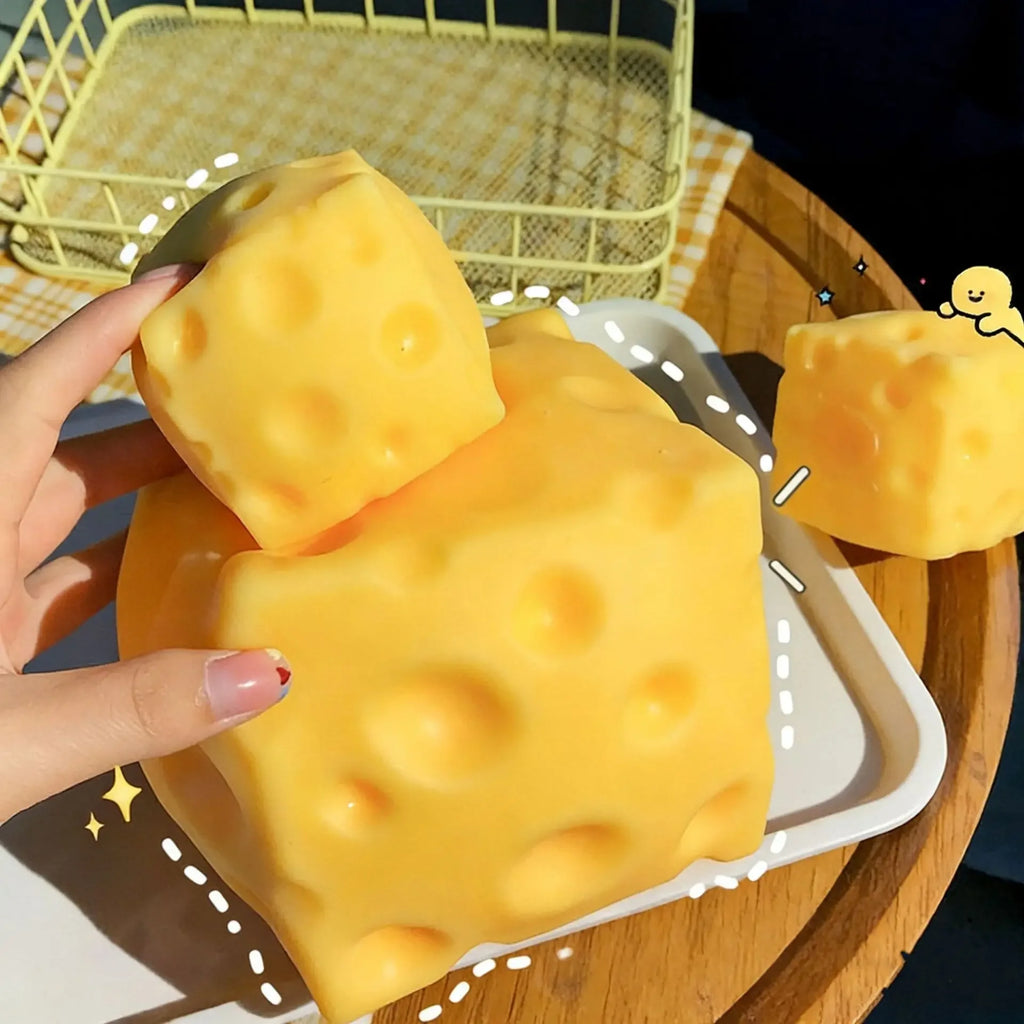 Giant Cheese Squeeze Toy Extra Large Size Cheese Squishy Fidget Toys Slow Rebound Shapeable Venting Ball for Adults Gifts Quake