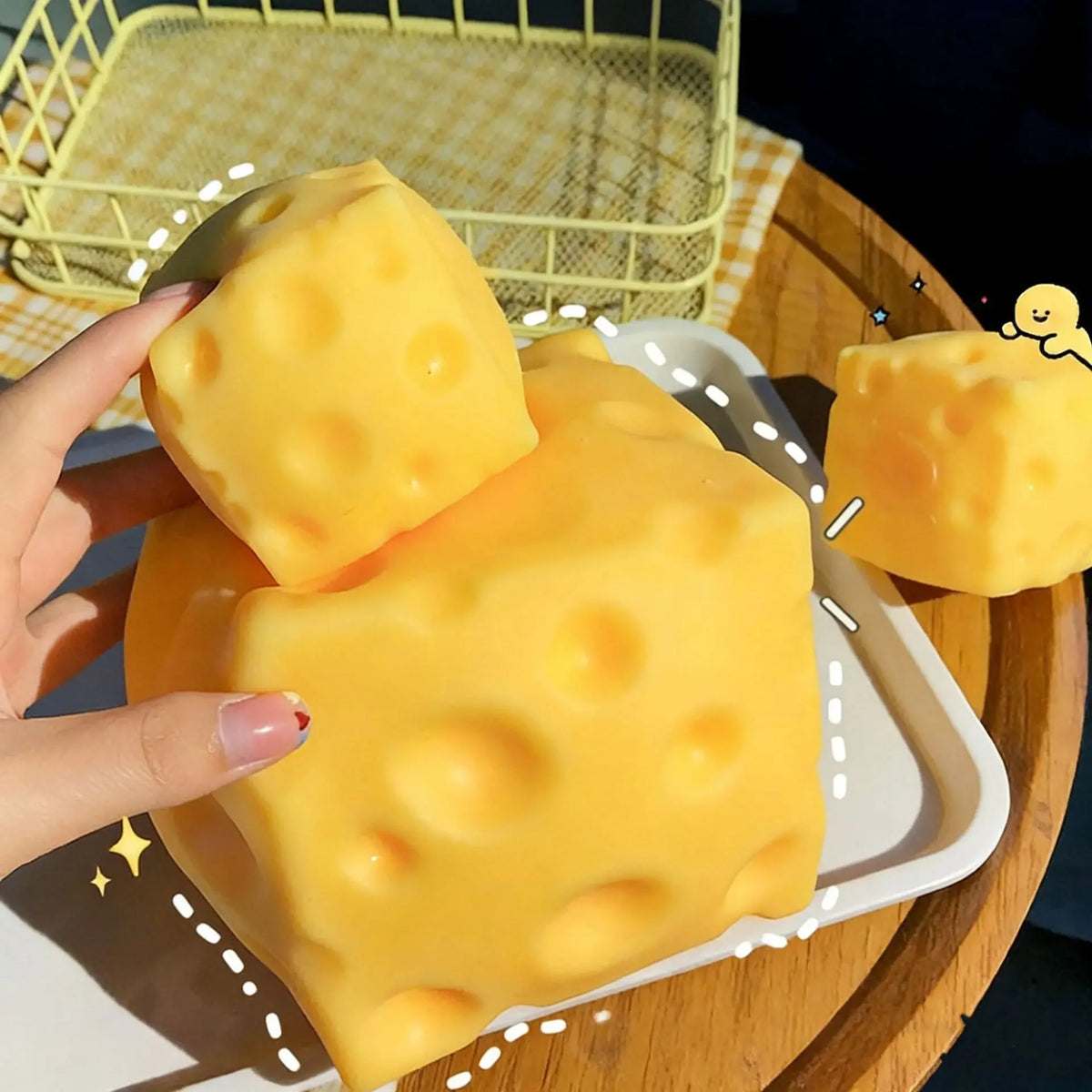 Giant Cheese Squeeze Toy Extra Large Size Cheese Squishy Fidget Toys Slow Rebound Shapeable Venting Ball for Adults Gifts Quake