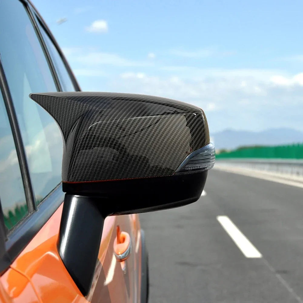 For US Subaru Forester Impreza XV 2014 2015 Car Rearview Side Mirror Cover Wing Cap Sticker Exterior Door Case Trim Shell ABS Quake