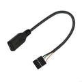 Type C Front Port Header Cable, 20CM Female Port to 9-Pin USB Header for Internal Front Port Conversion Wire K1KF Quake without ears CN