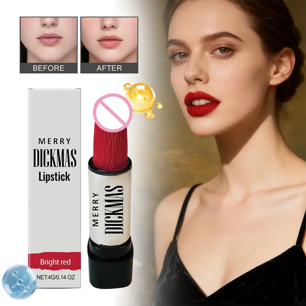 Funny Lipstick Gag Gift for Women,Matte Texture Velvet Lipstick Long Lasting Full Coverage Non-Transfer Lipstick Valentine's Day Quake 02 red