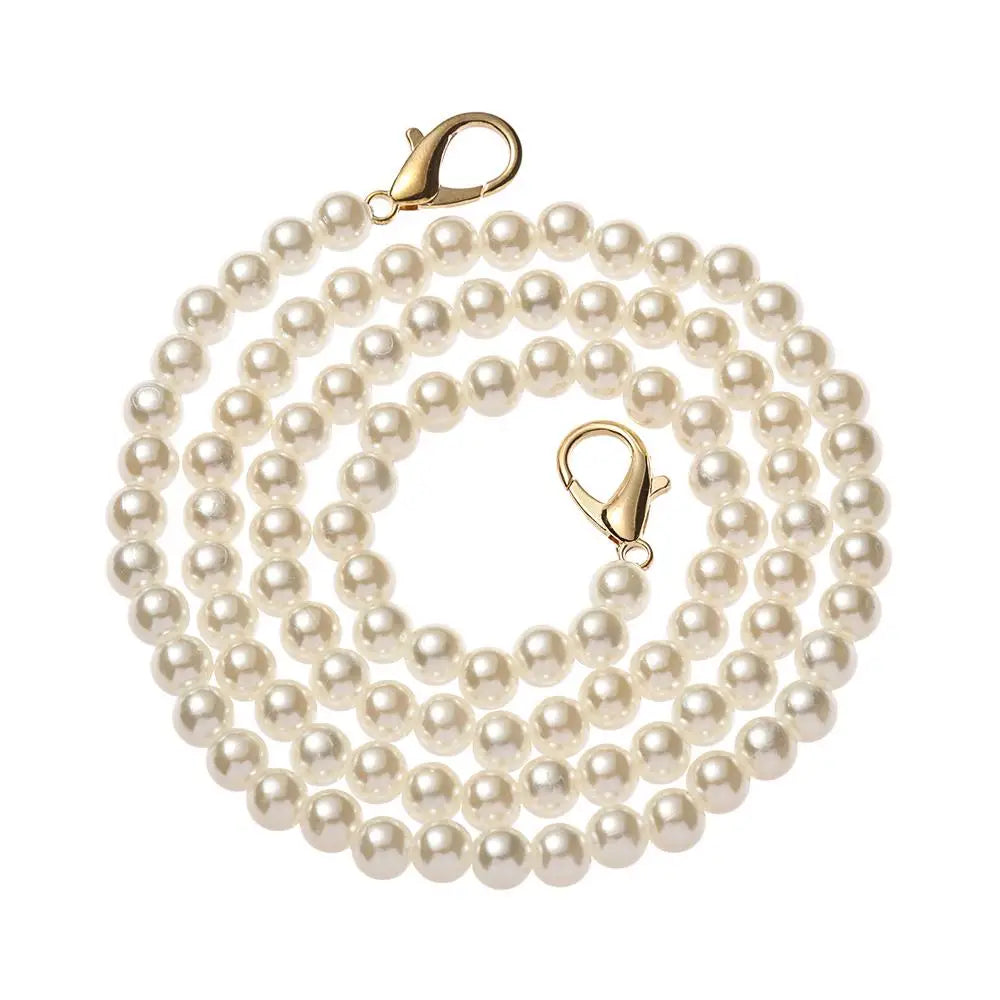 High Quality Pearl Belt Accessories Pearl Strap DIY purse Replacement Long Beaded Chain Bags Handbag Handles Quake 80cm