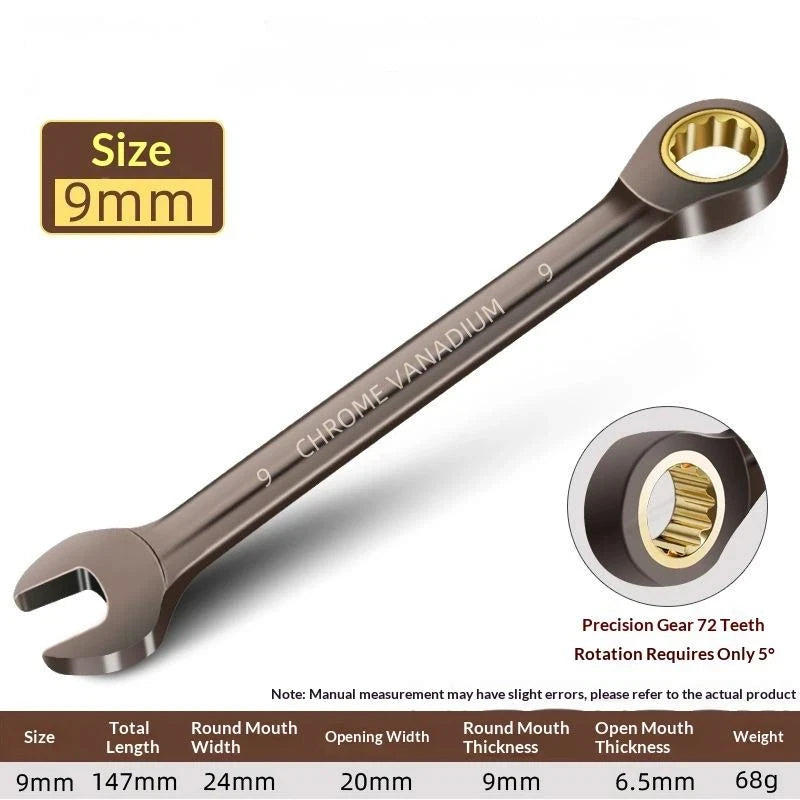 1Pcs Universal Torx Wrench Adjustable Torque 8-22mm Ratchet Spanner for Bicycle Motorcycle Car Repair Tools Mechanical Tool Quake 9mm