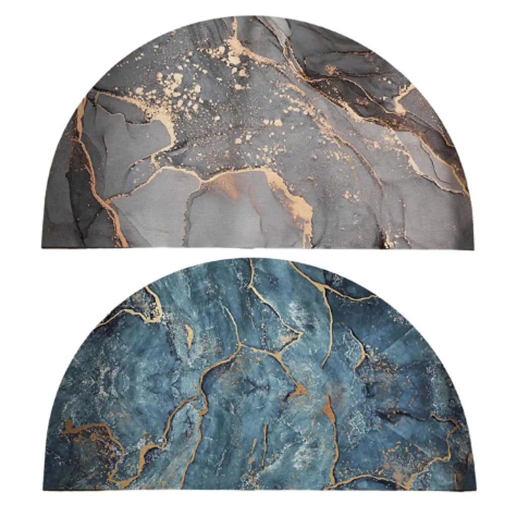 Half Round Bath Mat Dry Fast Shower Mat Area Rug Floor Mat Water Absorbent Washable Bathroom Rug for Bathroom Floor Tub Shower Quake