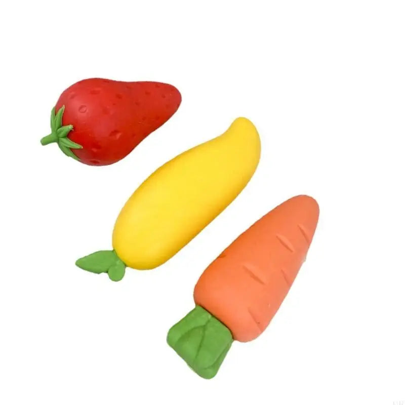 3Pcs Large Fruit Vegetable Themed Erasers Set Colorful Pencil Eraser Easy Erasing For Students Artists Drawing Sketching K1KF Quake