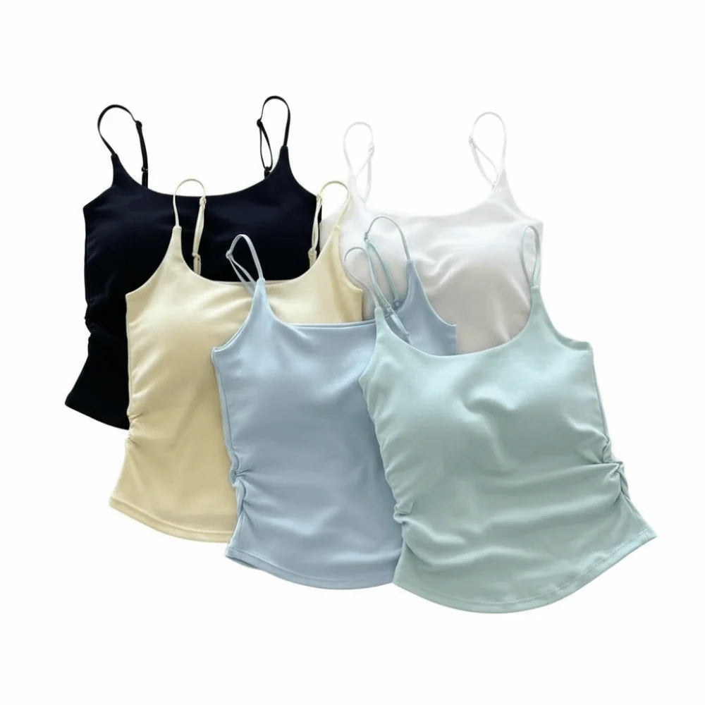 Sweet Sleeveless Suspender Vest Slim With Padded Cups Camisole Underwear Short Vest Sports Activities Quake