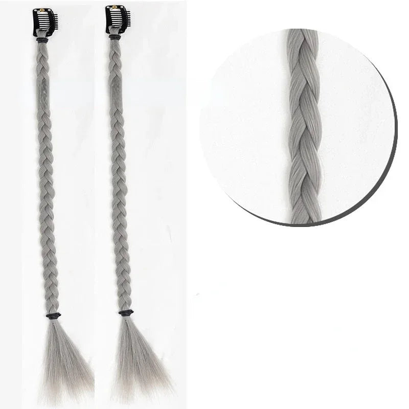 2pcs/set Y2K Boxing Braids Girls Cool Fashion hair Braide Women Fried Dough Twist Braid Traceless Invisible BB Clip Boxing Braid Quake white tea gary