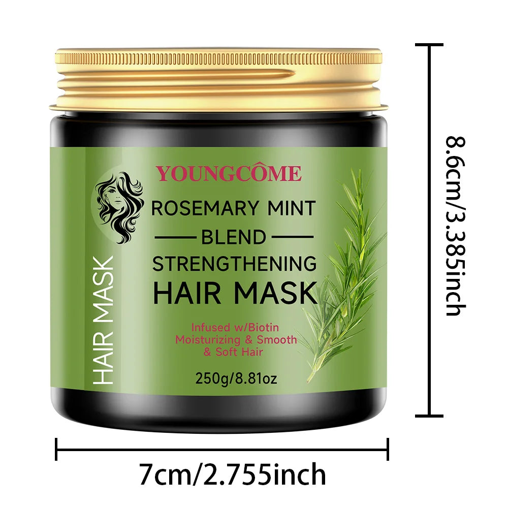 Repair Damage Frizz Tangles Anti Dryness Soft Smooth Shiny Moisturize Hair Scalp Care ,Rosemary Mint Strengthening Hair Cream,25 Quake 250G
