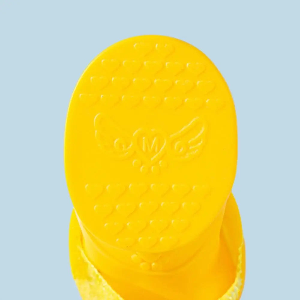 4Pcs/Set Cartoon Cute Pet Silicone Rain Boot Portable Dog Shoes Anti Slip Waterproof Foot Cover Outdoor Pet Paw Protector Quake