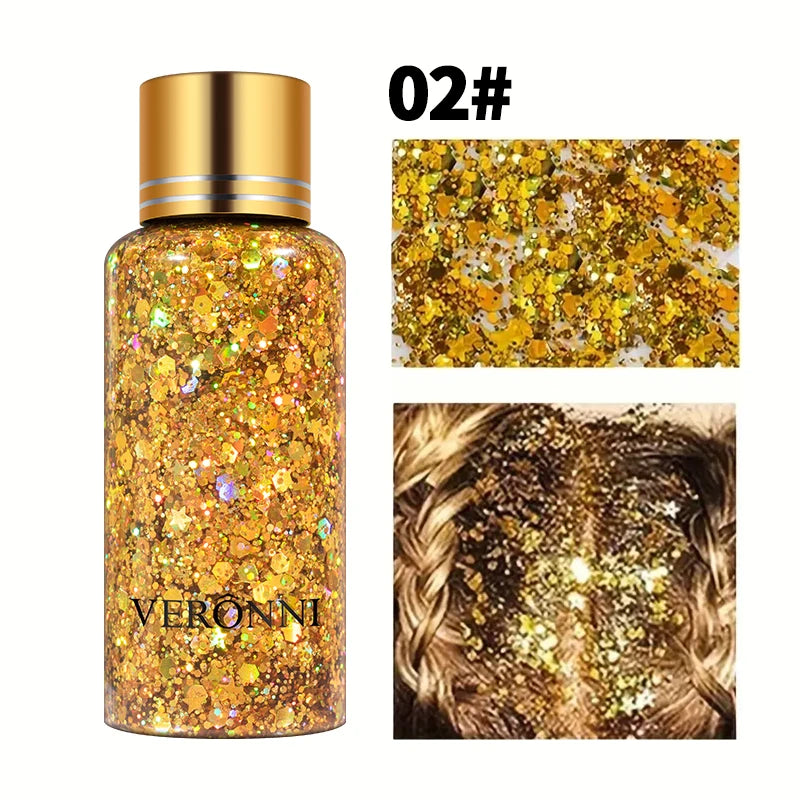 Mermaid Sequin Body Glitter Gel - Long-Lasting Shine for Carnival,Parties, Festival and Stage Performance-Great for Girls Makeup Quake 02