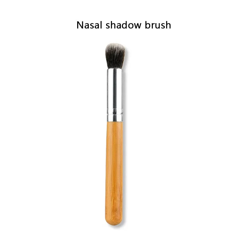 1PCS Professional Makeup brushes Bamboo Handle Powder Concealer Liquid Foundation Makeup Tools Beauty Cosmetics Brusher Quake Nasal shadow brush