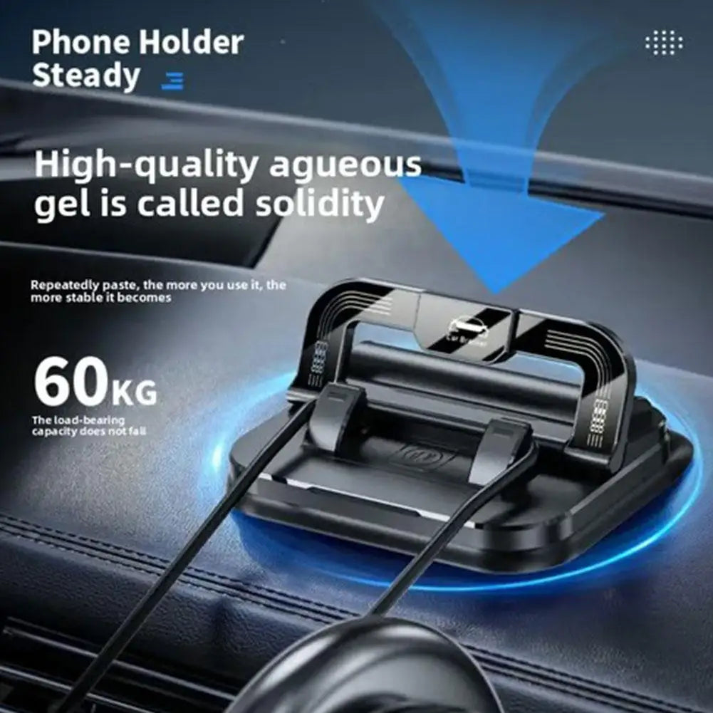 2-in-1 Dashboard Phone Holder with H7 Number Plate-Universal 360° Rotatable and Foldable Car Phone Mount Quake