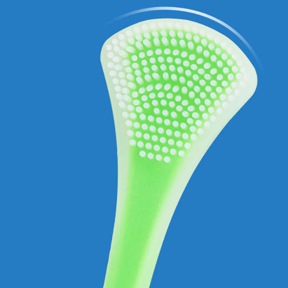 vvocci Silicone Tongue Scraper Tongue Double-sided Cleaner Fresh Breath Massage Tongue Cleaner Oral Cleaning Care Tool Quake