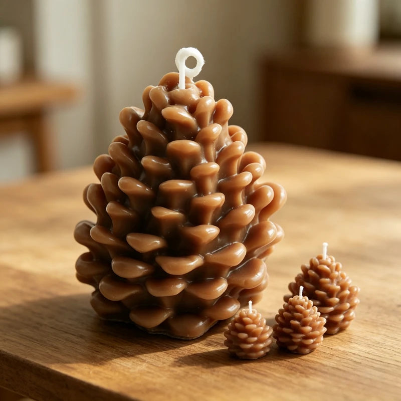 1pc Pinecone Aromatherapy Candle Shaped Decorative Ornament Creative Gift Desktop Prop Decoration Quake