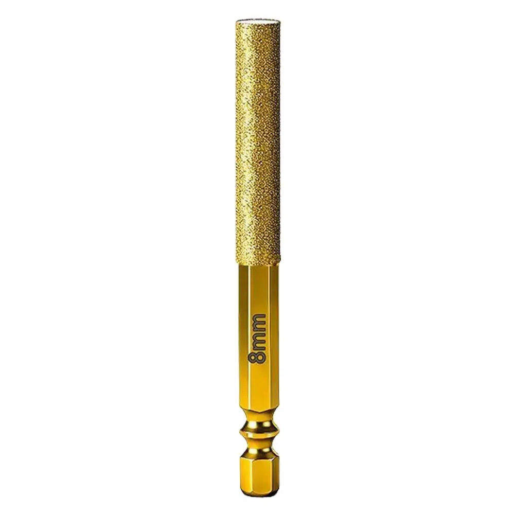 Hex Shank Dry Drill Bit 2-in-1 Glass & Stone Drilling and Grinding Tool, All-in-One Hole Saw and Grinding Head for Tile, Marble Quake 8mm