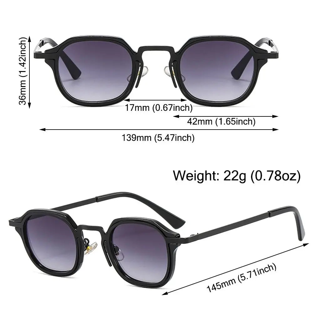 Retro Metal Frame Small Square Sunglasses UV400 Protection Y2K Punk Shades Eyewear for Women & Men Quake