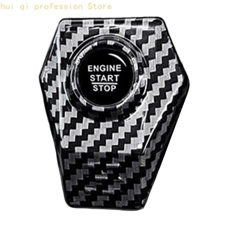 Car Push Start Button Accent Cover for a Cleaner Interior H8WE Quake carbon fiber pattern CN