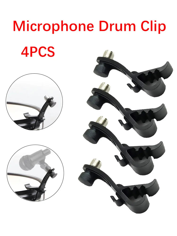 1/4 PCS Drum Microphone Clip Drum Rim Mic Clips Adjustable Drum Microphone Clip Cymbal Shockproof Drum Microphone Securing Clip Quake
