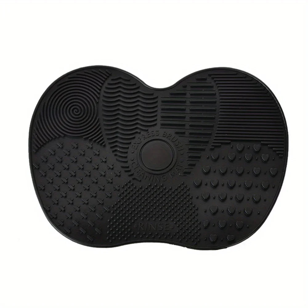 Makeup 1Pc Cup Brush Cleaner Silicone Apple-Shaped Pad With Suction For Effective Cosmetic Tool Cleaning Quake M6 1PC-Black