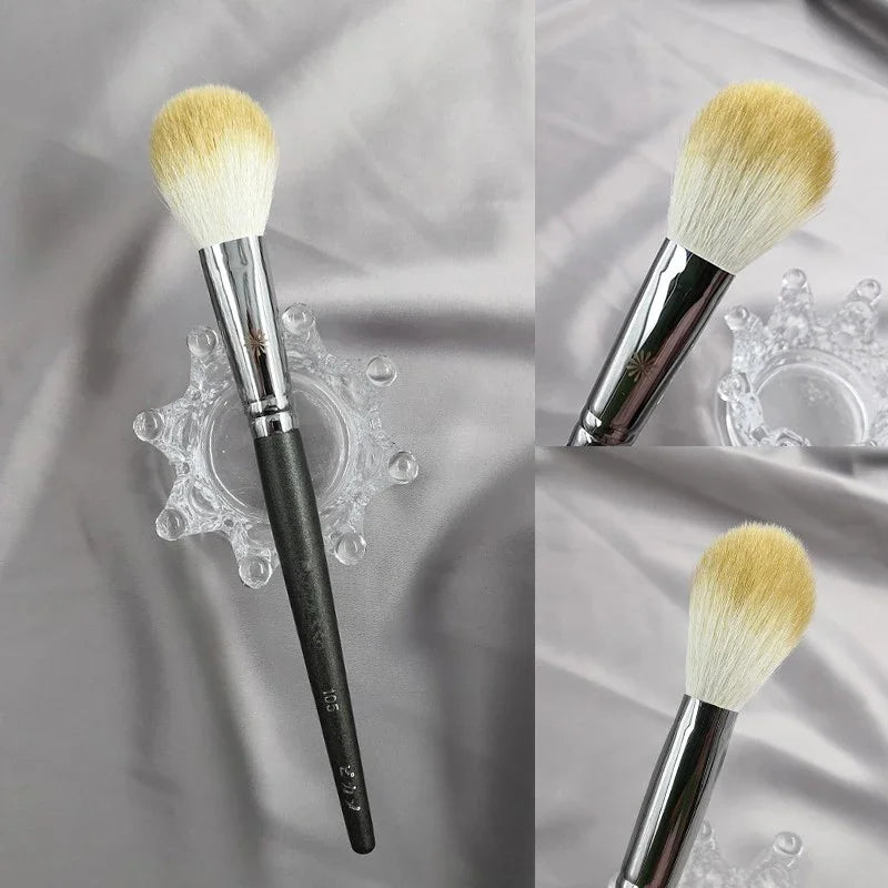 Professional #105 Natural Goat Hair Protein Hair Oblate Bristle Cheek Blusher Brush Hightlitghter Powder Makeup Brushes Quake
