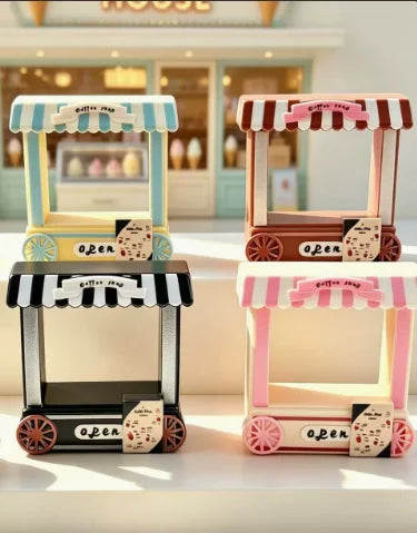 10Pcs Cute Dollhouse Miniature Wooden Coffee Van Model Furniture Accessory Resin For Doll House Decor Scene Prop Kids Toys Gift Quake