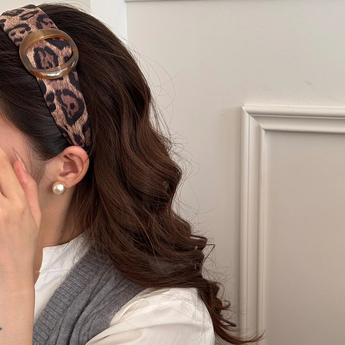 Retro Leopard Print Headbands Korean Style Fashion Personalized Versatile Headbands Women Female Party Holiday Hair Accessories Quake