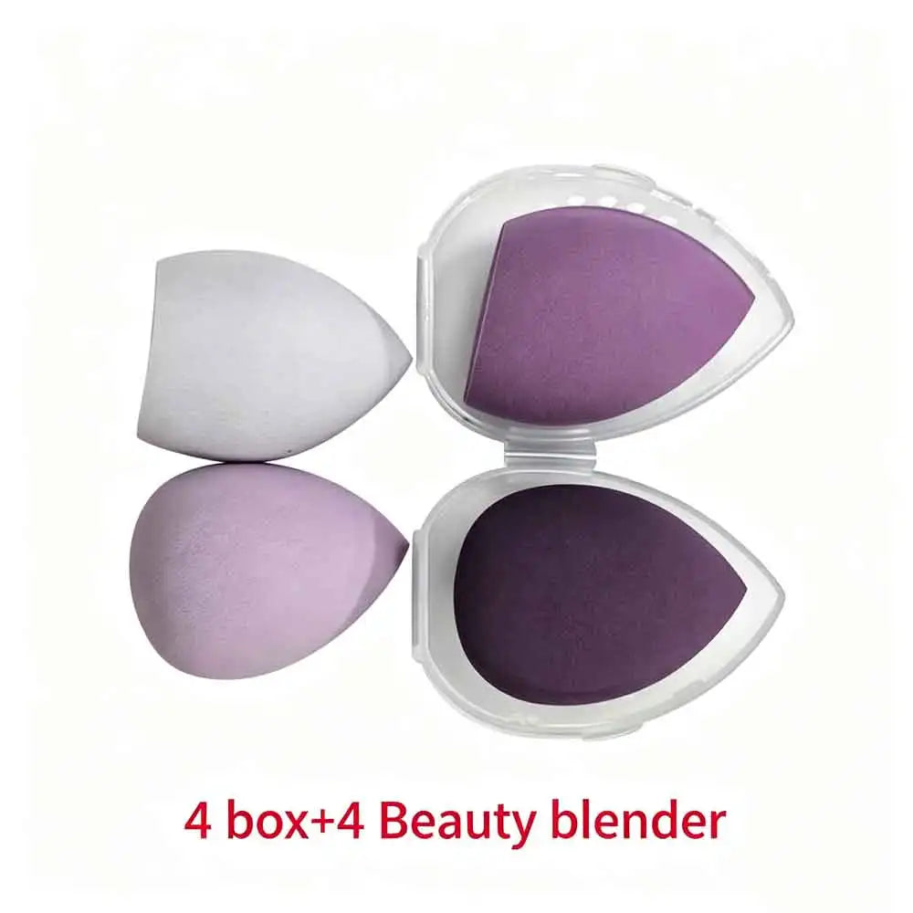 vvocci Gourd Oblique Cut Powder Puff Makeup Sponge Makeup Sponge Beauty Cosmetic Egg 4pcs Beauty Blender Teardrop Quake M81 purple white-box