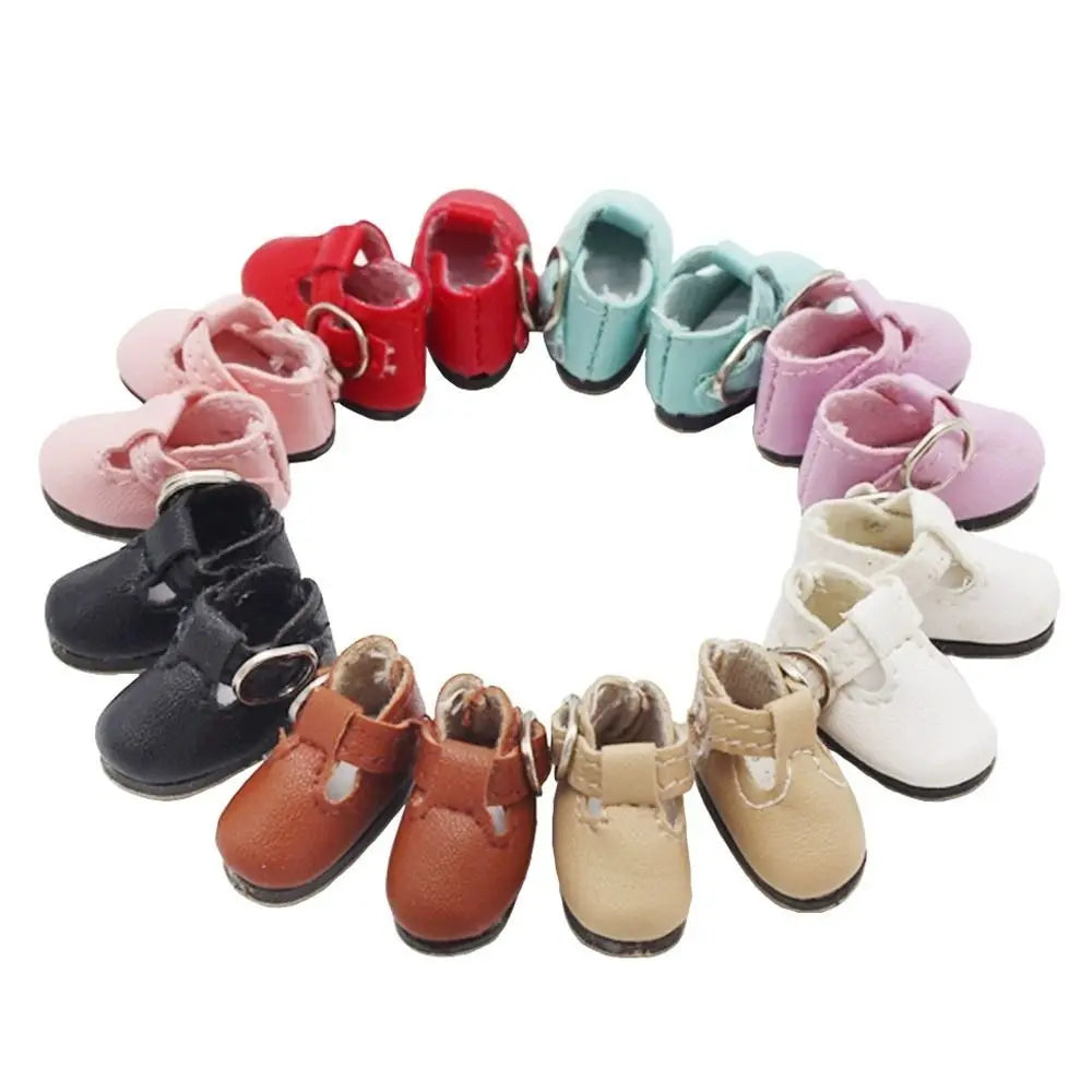 2.8cm * 1.2cm BJD Doll Shoes Mini Size PU Leather Doll Princess Shoes Fashion Design Multicolor Doll Boots 1/8 BJD Quake
