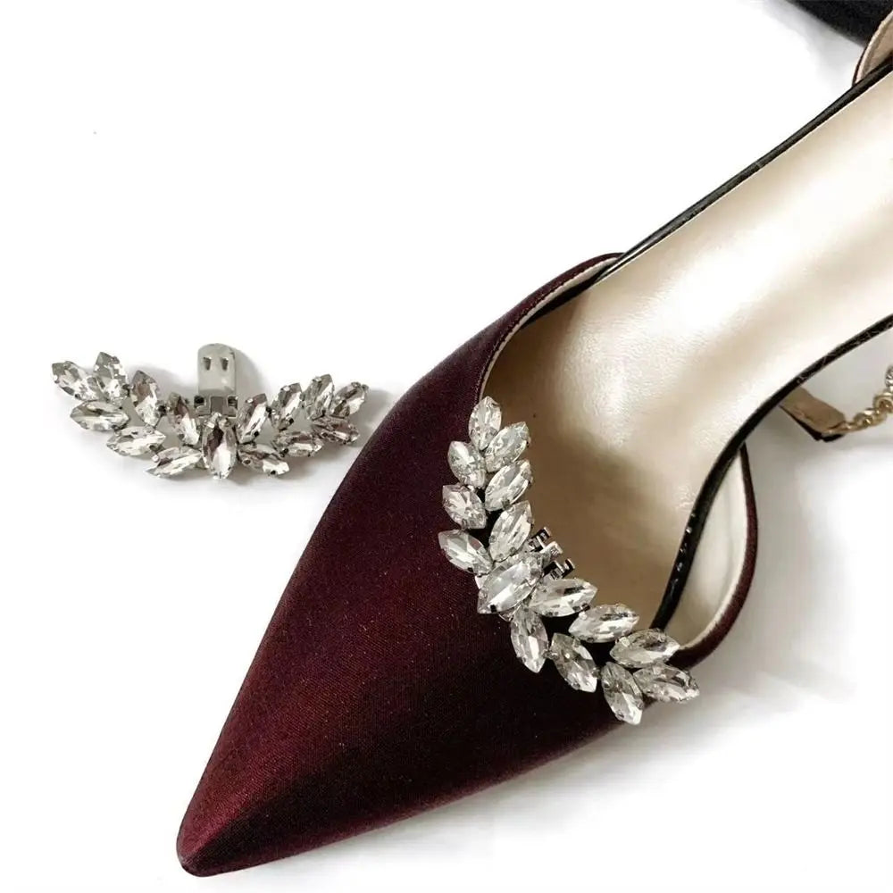 1Pcs Removable Shoe Clips Wedding Bride Shoes Decoration Women High Heel Charms Jewelry Rhinestones Crystal Shoes Decoration Quake
